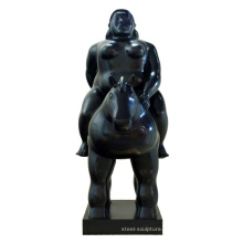 Famous sculpture reproduction bronze fernando botero fat lady and horse statue